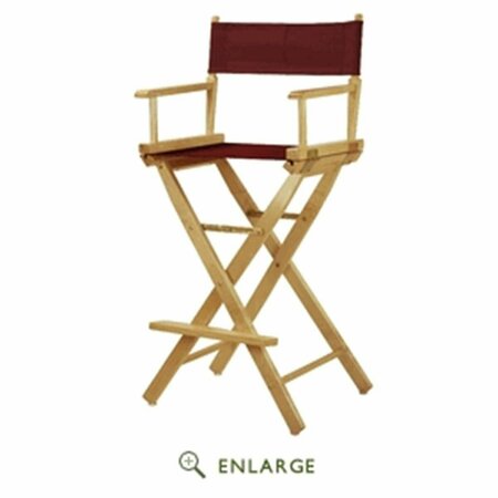 BETTERBEDS 230-00-021-48 30 in. Directors Chair Natural Frame with Burgundy Canvas BE4265116